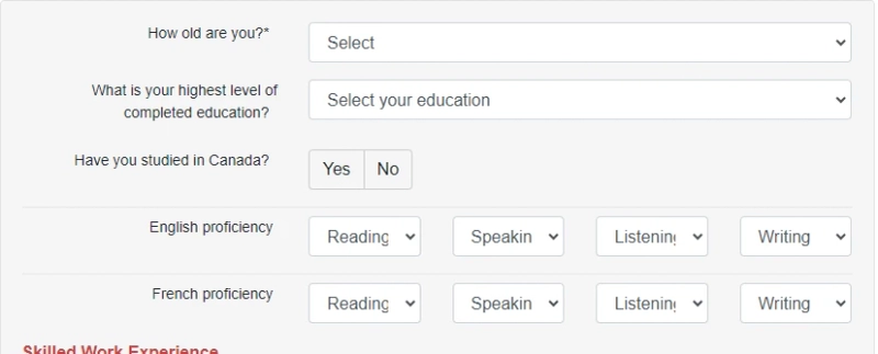 Express Entry Score Calculator 2023
