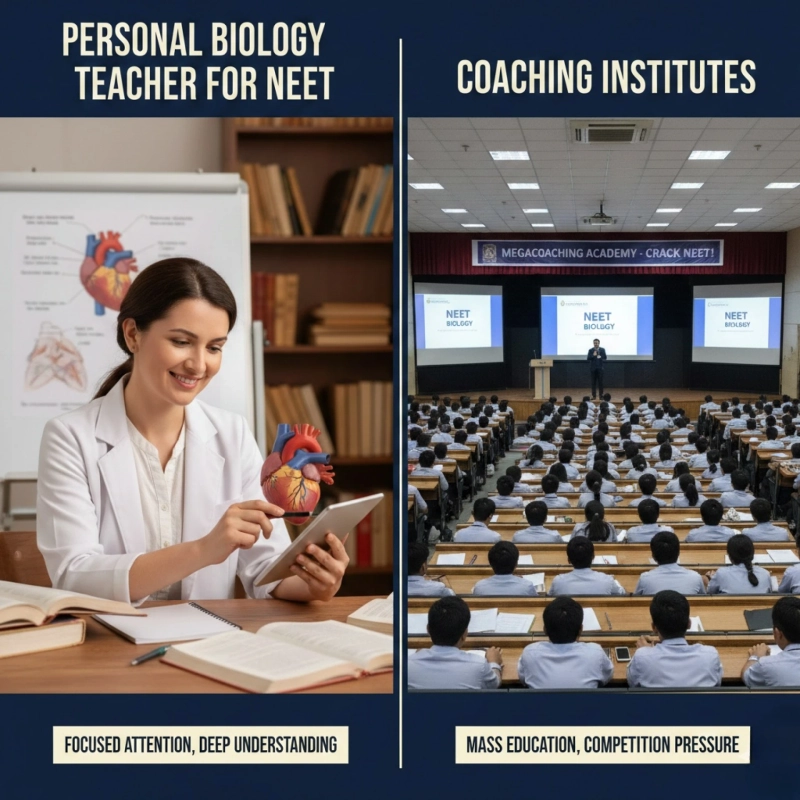 Personal Biology Teacher for NEET vs Coaching Institutes: Which Is the Right Choice for Your NEET Preparation?