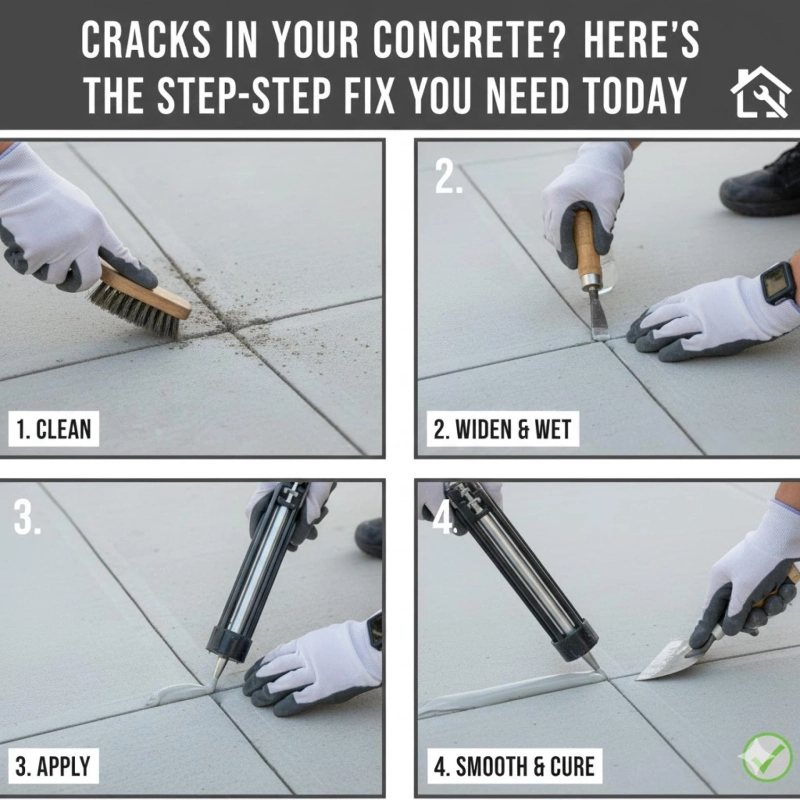 Cracks in Your Concrete? Here’s the Step-by-Step Fix You Need Today