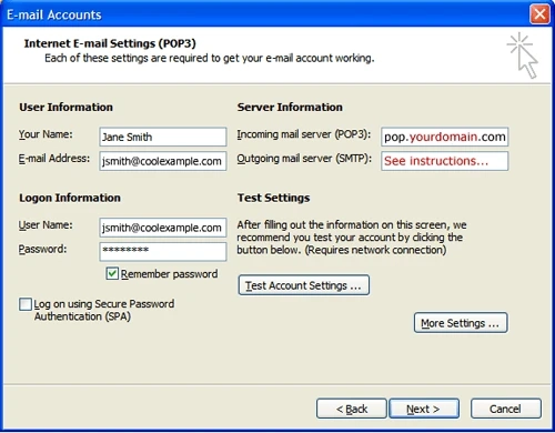 Bellsouth Email, POP3, IMAP, SMTP Settings