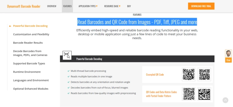 Read Barcode and QR Code from Images - PDF, Tiff, JPEG