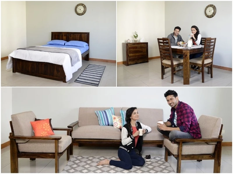 Sheesham Wood Bedroom Furniture On Rent In Gurgaon