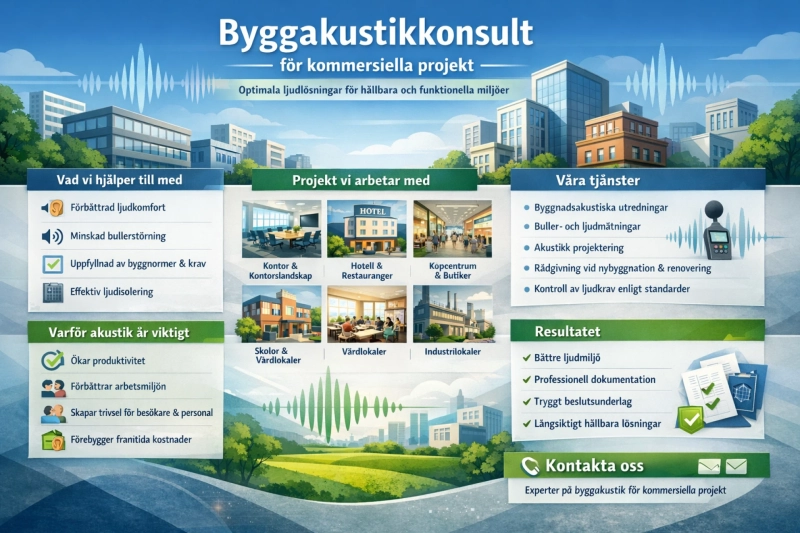 Byggakustikkonsult för kommersiella project