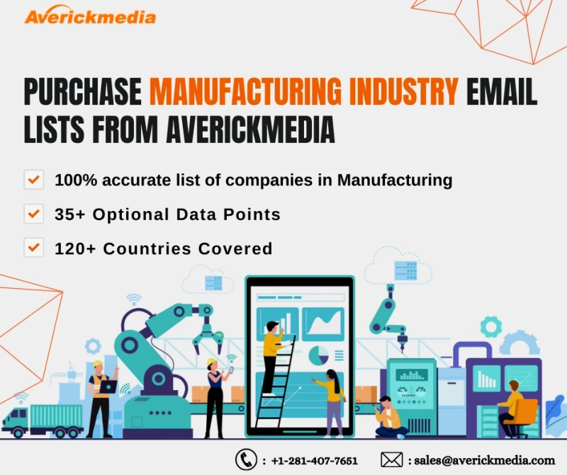 Top Verified list of manufacturing industry email list in U.S - AverickMedia