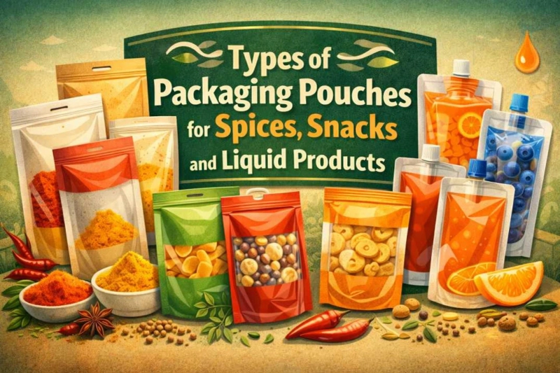 Types of Packaging Pouches for Spices, Snacks and Liquid Products