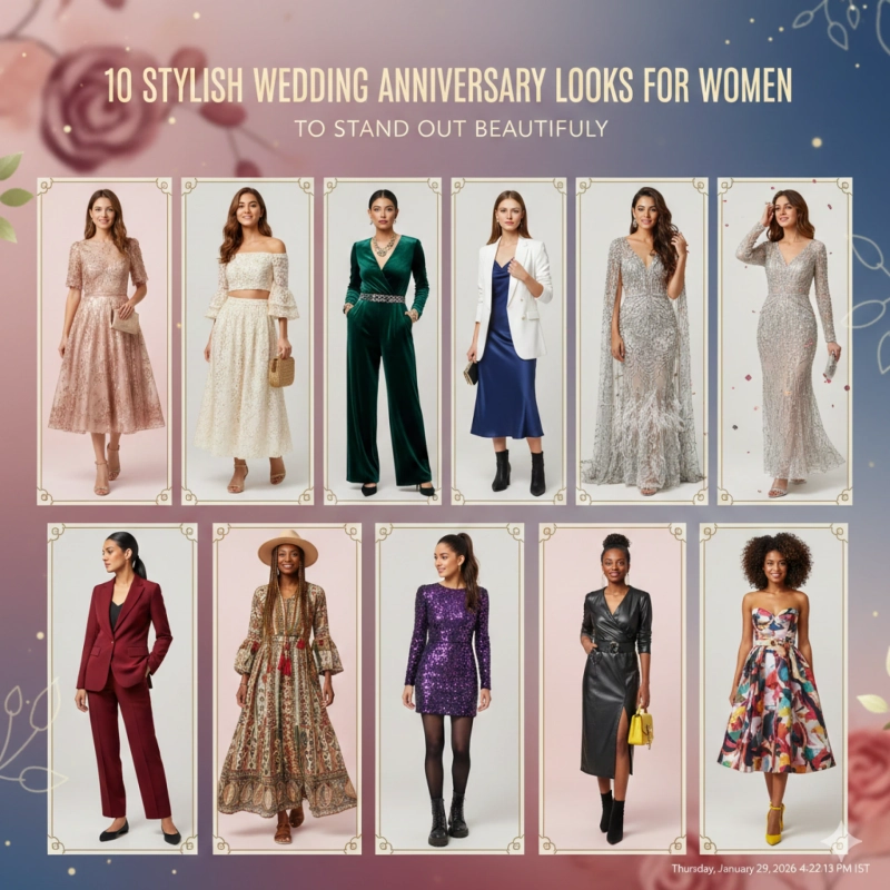 10 Stylish Wedding Anniversary Looks for Women to Stand Out Beautifully