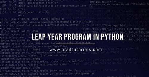 Leap Year Program in Python