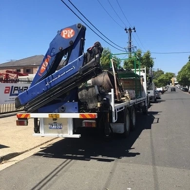 Hiab truck mounted crane