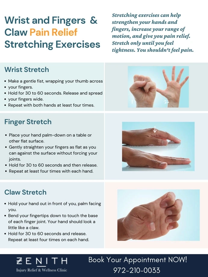 5 Stretching Exercises for Hand, Wrists, Claws, and Fingers Pain Relief