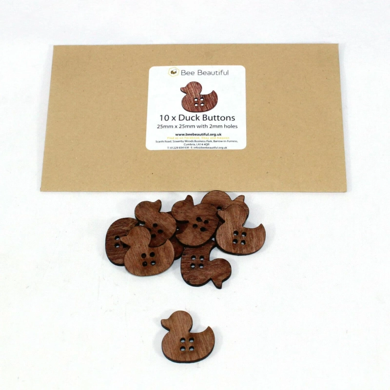 Buy Bee Beautiful Duck Shaped Wooden Buttons