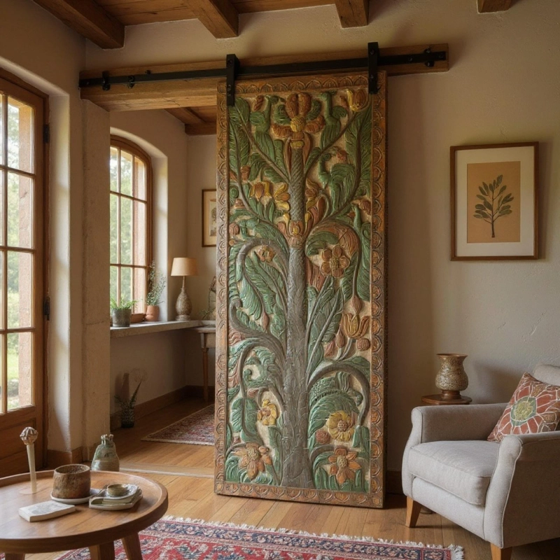 A Relaxed Oceanfront Retreat in Florida Styled with Sun-bleached Carved Doors