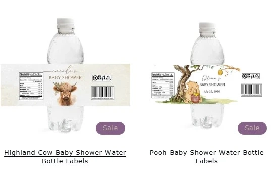 Personalized Water Bottle Labels That Bring Your Baby Shower Theme to Life