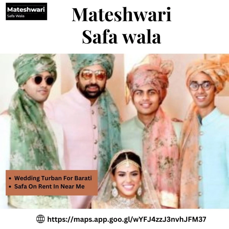 Wedding Turban for Barati: Safa on Rent Near You at Mateshwari Safawala