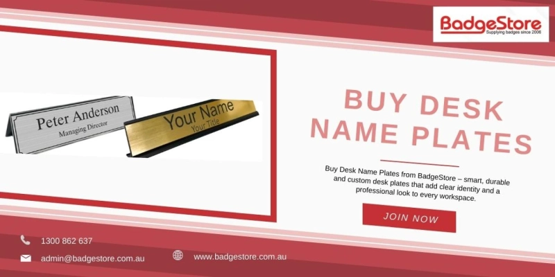 Why Desk Name Plates Improve Workplace Organisation – BadgeStore
