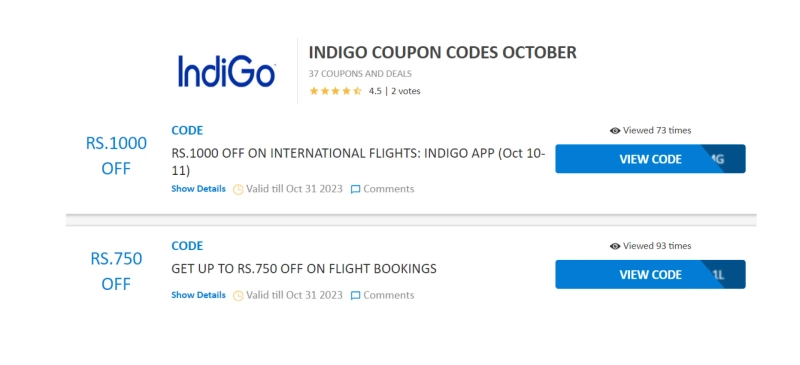 Maximize your savings with IndiGo Promo Codes