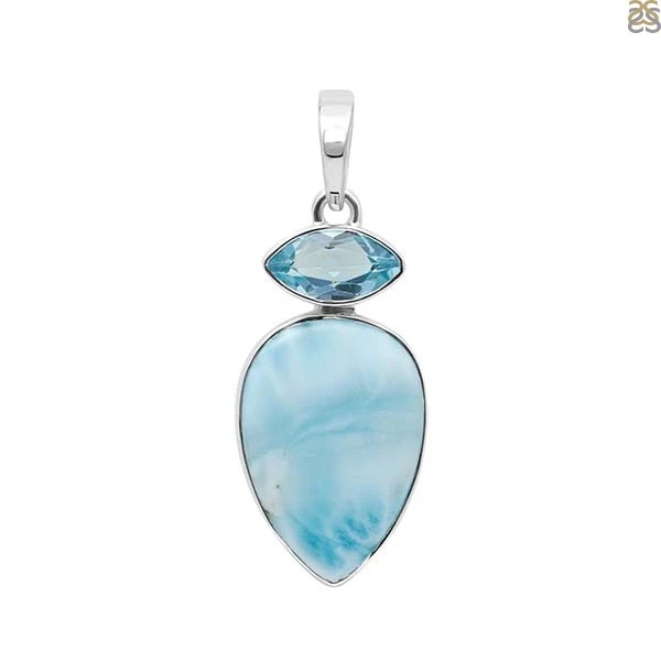 For Sale Handcrafted 925 Sterling Silver Larimar Jewelry