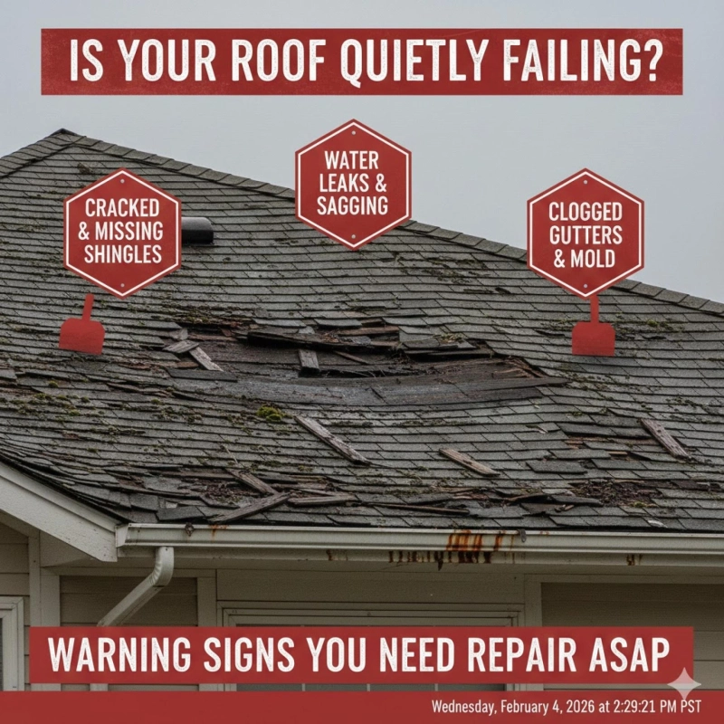 Is Your Roof Quietly Failing? Warning Signs You Need Repair ASAP