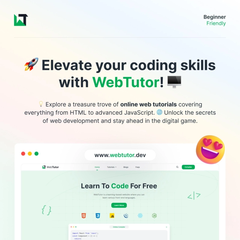 Online Web Tutorials — Elevate your coding skills with WebTutor!