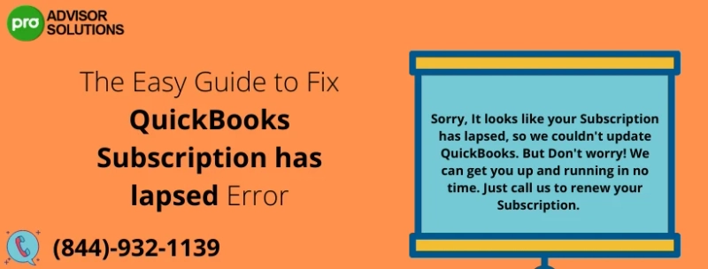 What is QuickBooks subscription has lapsed issue and how to resolve it