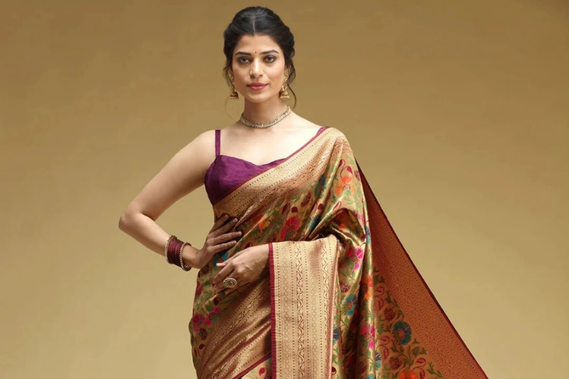 How to Style a Tissue Silk Saree for a Royal Look