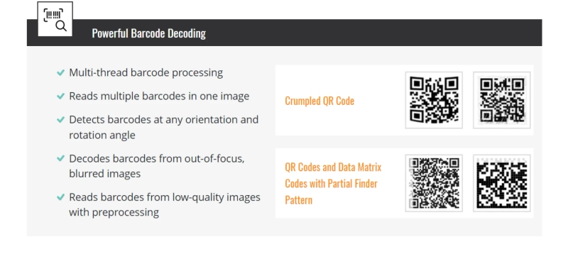 Read Barcodes and QR Code from Images - PDF, Tiff, JPEG and more