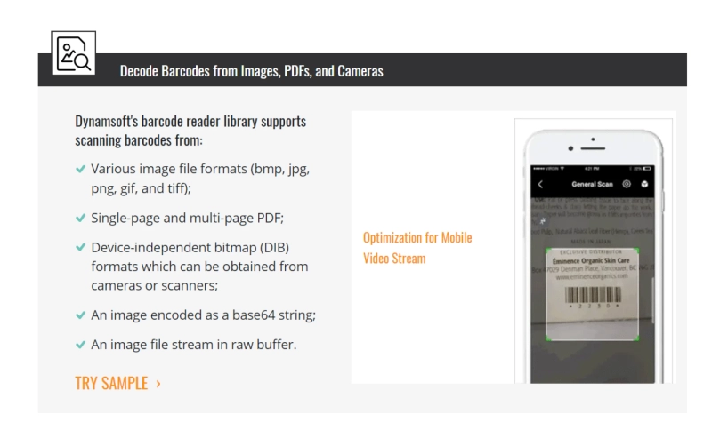 Powerful Barcode Decoding - Barcode Reader Features