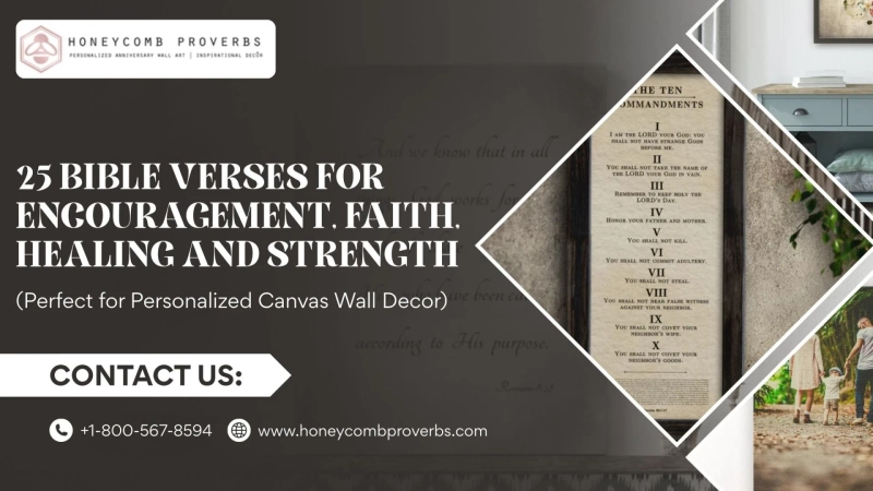 25 Bible Verses for Encouragement, Faith, Healing and Strength (Perfect for Personalized Canvas Wall Decor)