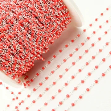 Premium Coral Pendant Necklace & Coral Wire Chain