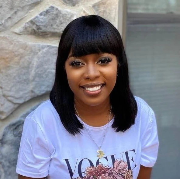 What are Human hair wig with bangs