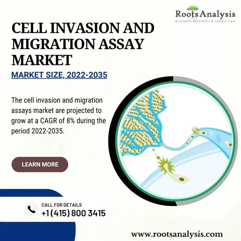 The cell invasion and migration assays market is projected to grow at a CAGR of 8%
