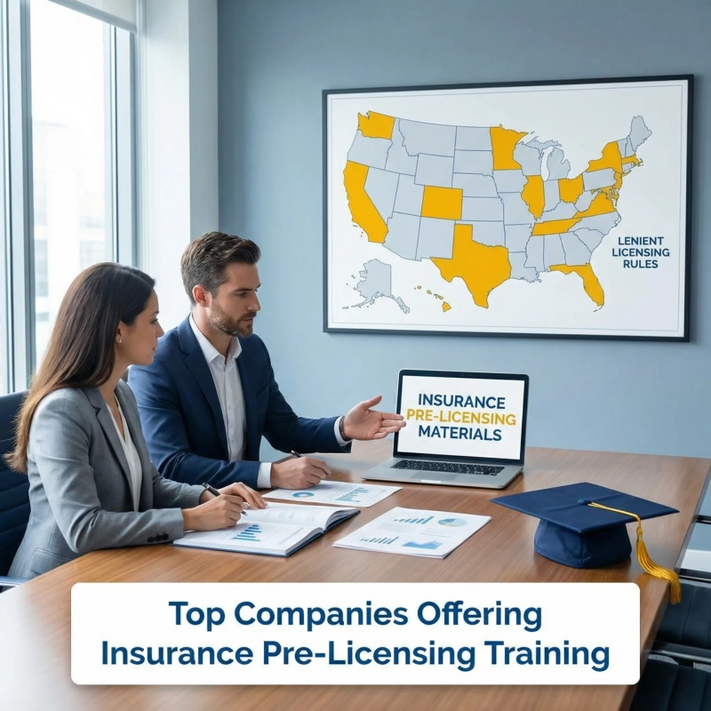 Top Companies Offering Insurance Pre Licensing Training for States with Lenient Licensing Rules