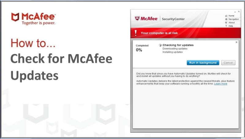 Why McAfee update security not working?