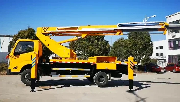 A Vertical Mast Truck Is an Aerial Work Platform (AWP) Truck With a Vertically Moving Hydraulically Powered Telescopic Mast