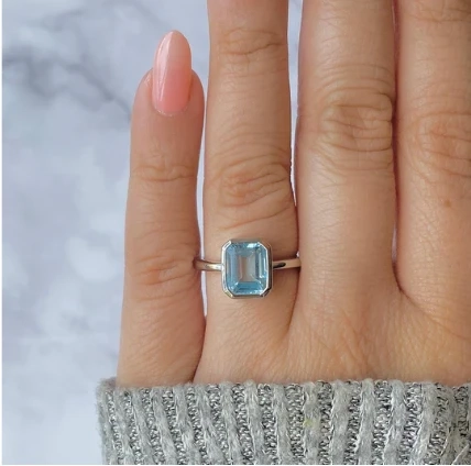 Classic Dainty Blue Topaz Ring: Timeless Beauty