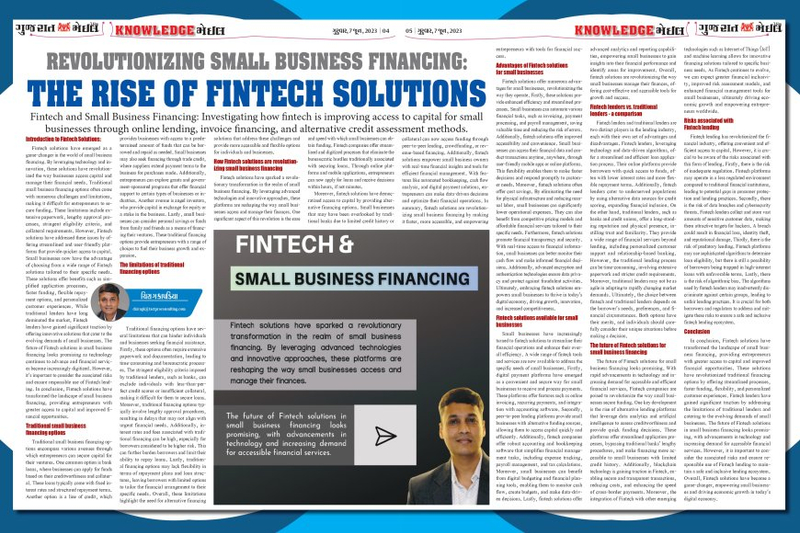 Revolutionizing Small Business Financing: The Rise of Fintech Solutions