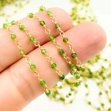 Buy Chrome Diopside Wire Wrap Chain & Gemstone Chains