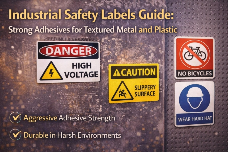 Industrial Safety Labels Guide: Strong Adhesives for Textured Metal and Plastic