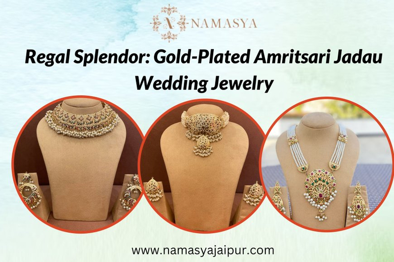 Regal Splendor: Gold-Plated Amritsari Jadau Wedding Jewelry