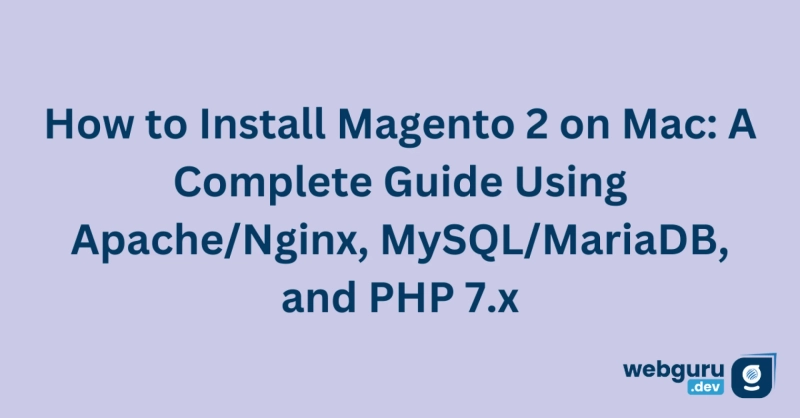 How to Install Magento 2 on Mac