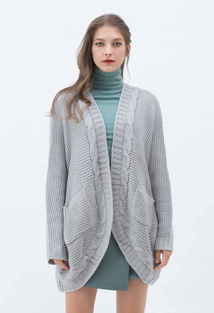 Chicwish Review: OPEN FRONT POCKET BRAID KNIT CARDIGAN