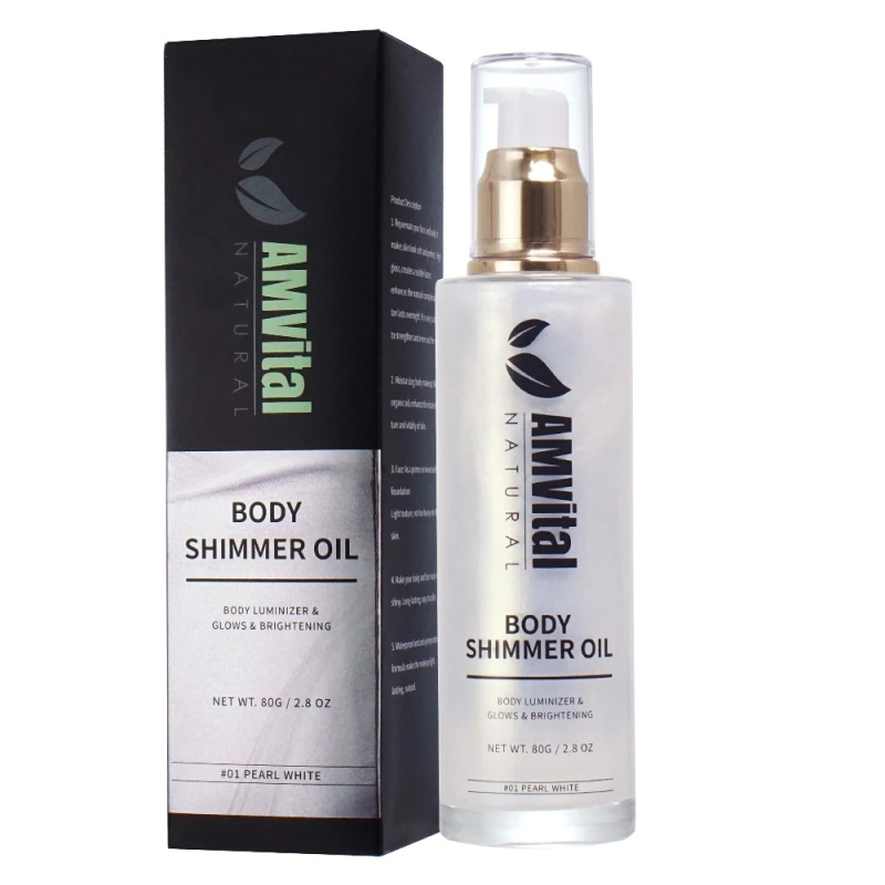 Shimmering Beauty Redefined: The Shimmer Body Oil Pearl White Bronze by AMVital