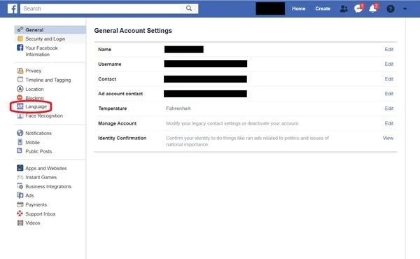 How to Change the Language on Facebook