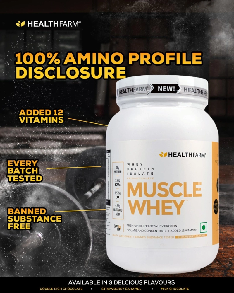Buy Muscle Whey | Best Whey Protein Concentrate in India - Healthfarm