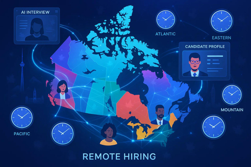AI Recruiting in Canada: Solving Remote Hiring Across Provinces and Time Zones