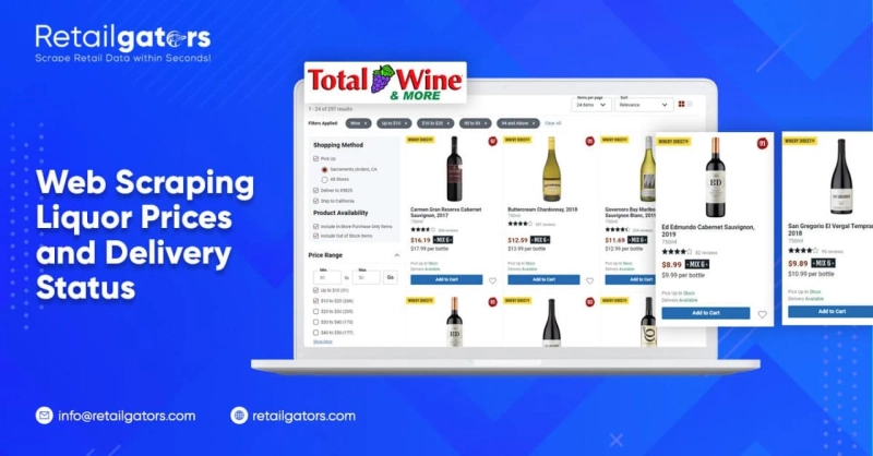 Web Scraping liquor prices and delivery status from Total Wine and More store | Extract Wine Price D