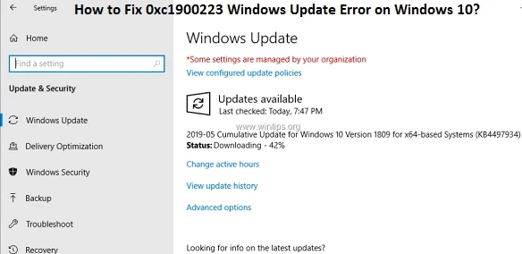 How to Fix 0xc1900223 Windows Update Error on Windows 10?