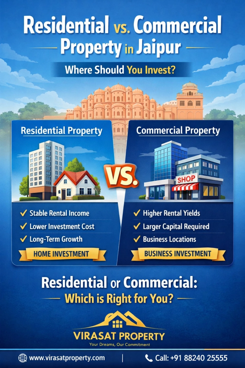 Residential vs Commercial Property in Jaipur: Where Should You Invest?