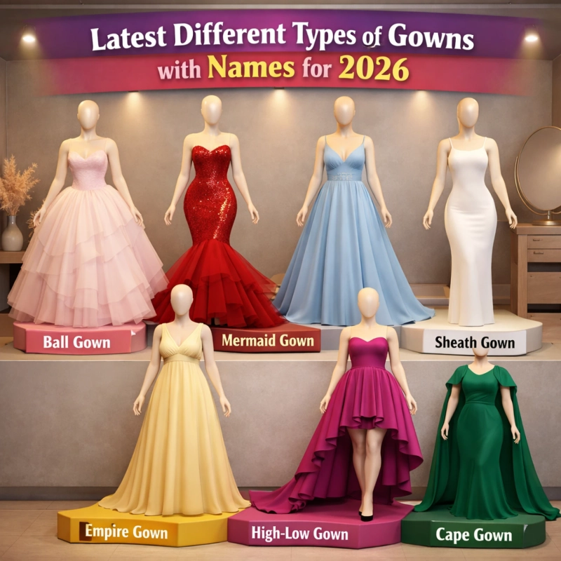 Latest Different Types of Gowns with Names for 2026