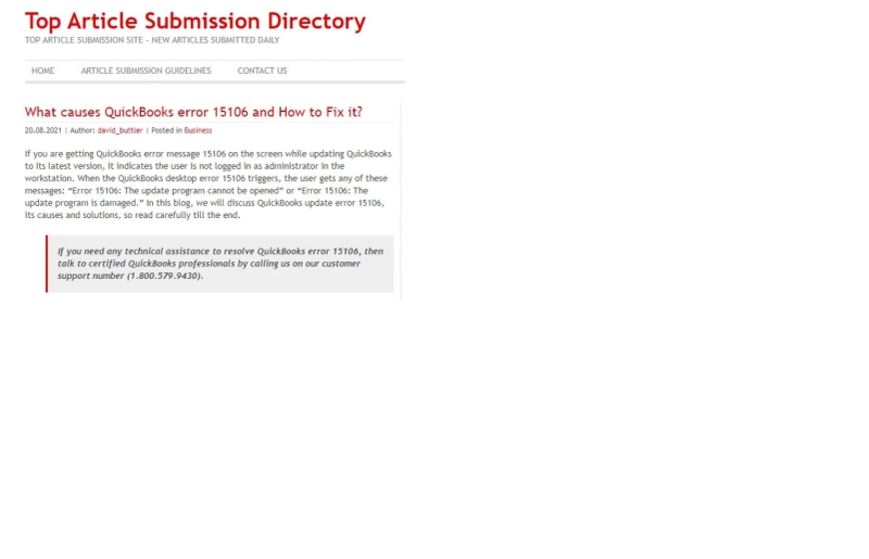 How to Fix QuickBooks Error Code 15106 or Update Error?