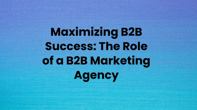 Maximizing B2B Success: The Role of a B2B Marketing Agency
